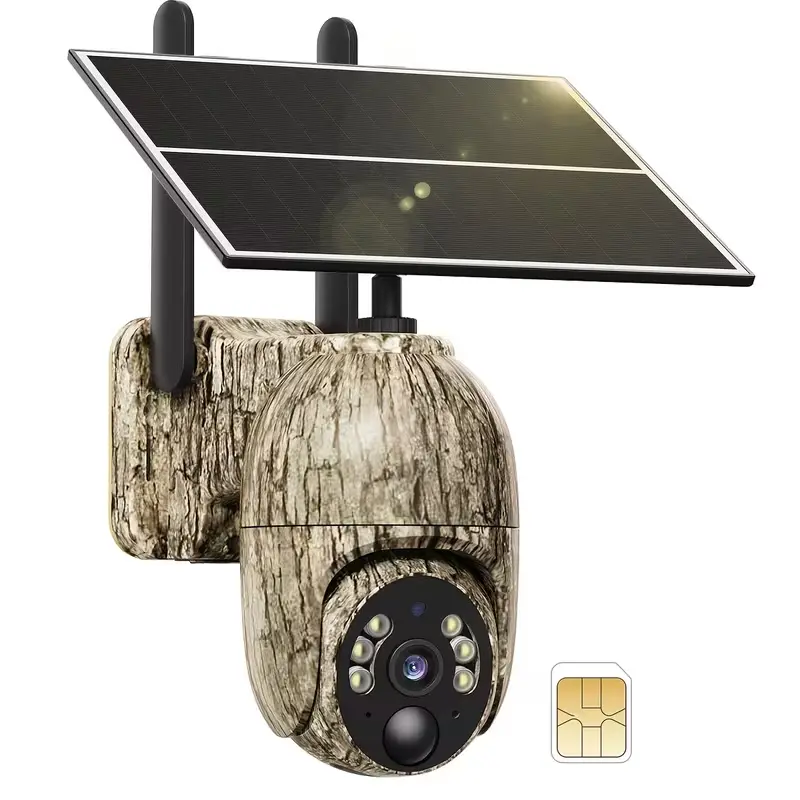 4G LTE Solar Outdoor Camera, 2K HD Trail Camera with Built-in LTE, Color Night Vision, 0.2s Motion Detection, Remote App Access for Farm, Ranch, Forest & Cabin