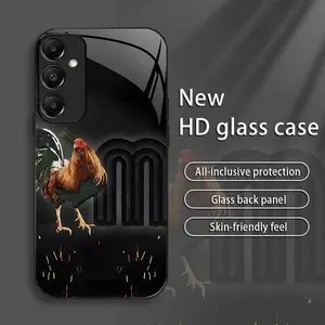 Suitable for [Galaxy A15] New high-end glass mobile phone case New business simple electroplated glass mobile phone case Affordable anti-fall and anti-fingerprint 995