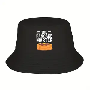 Pancake Master Fun Pancake Maker Chef Gift Fisherman Hat - Wide Brim Unisex Outdoor Activity Hat, Durable Fabric with Pancake Pattern Design, Casual Wear