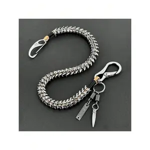 Strong Punk Rocker Biker Jeans Pants Chain Studs Keel Key Chain Men Wallet Chain