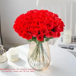 Artificial Rose Bouquet, 10pcs DIY Faux Flowers Bouquet for Room Home Decor, Decorative Ornaments for Home Office Bedroom Wedding Party, Summer Gift, Artificial Roses Bouquet