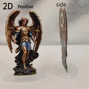 Vintage Acrylic Archangel Michael Statue, Guardian Angel with Sword, Religious Home Office Decor, Stylish Religious Decor, Christmas Father's Day Gift