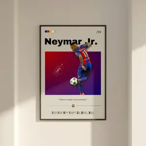 Neymar Jr. poster, print fan gift, Football print, Neymar print art 4