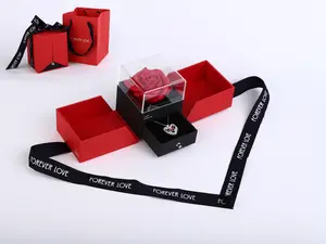 Rose jewelry gift box with heart-shaped rose pendant necklace for mom, heart-shaped necklace, girlfriend, mom, grandma necklace, perfect Mother's Day gift and Valentine's Day gift.#Valentine'sDay