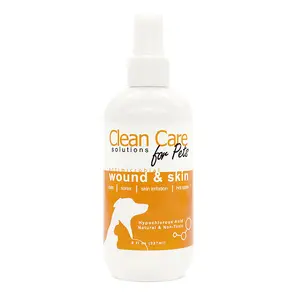 Clean Care Solutions for Pets Wound & Skin - Hypochlorous Acid for Pets - 8 fl oz Bottle Hot Spots, Yeast Infection, WoundCare