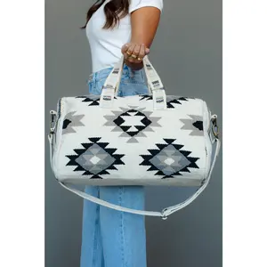 White, Black & Tan Western Duffel