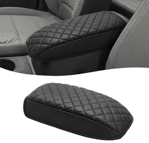 Car Center Console Armrest Cover Compatible with 2020-2025 Fd Escape,2021-2025 Bronco Sport CX430, PU Leather, Middle Console Arm Rest Cushion Pad, Black