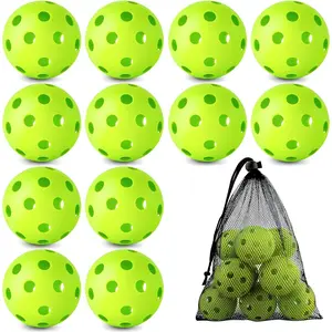12/50/100 Pack Baseball Practice Balls Plastic Training Balls Lightweight Hollow Softballs with a Drawstring Bag for Hitting, Baseball Training Indoor Outdoor Use