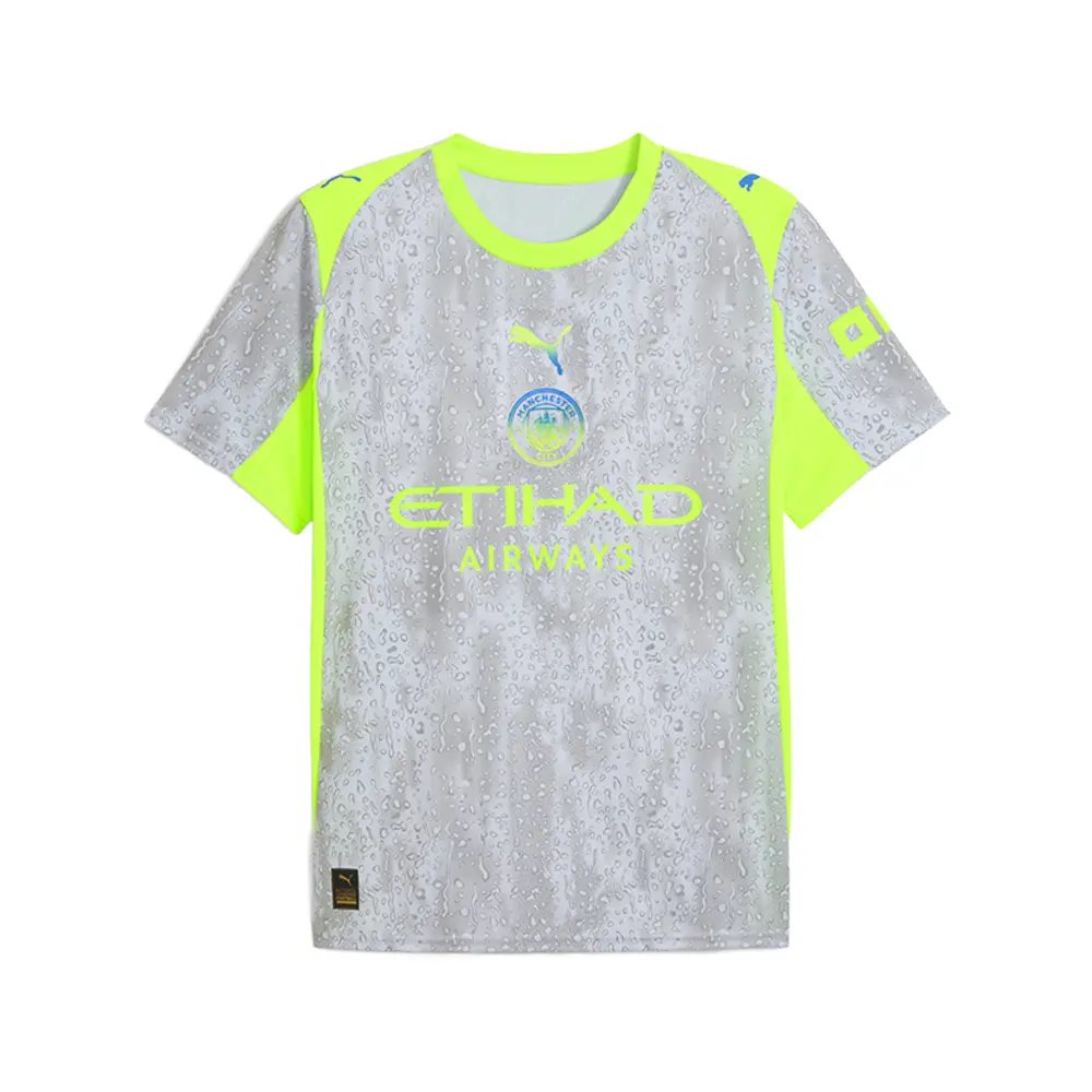 PUMA Mens Manchester City Third Crew Neck Short Sleeve Jersey Replica Casual - Grey