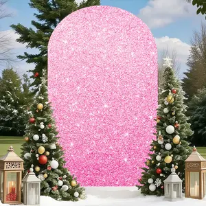 Elastic U-Shaped Background Cloth for Halloween Christmas Party Decoration, Round Archway Setup Half-Circle Outdoor Scene Wall Covering