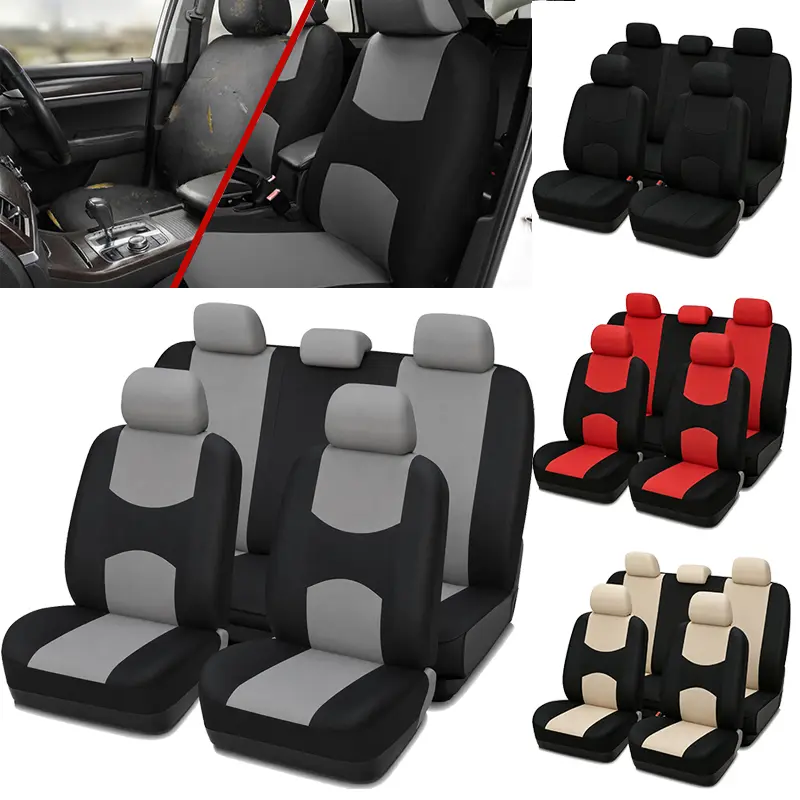 Universal Full Set Car Seat Covers, Breathable Fabric, 5-Seat Protection Auto Seat Covers for 5 Seats - Durable, Washable, Multi-Color Options