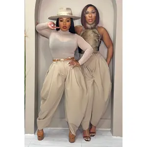 Pamela Statement Drape Pants-Mocha