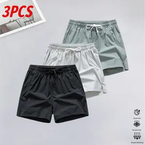 Women’s 3-Pack Quick-Dry Sports Shorts, Hidden Zippered Pockets and Adjustable Drawstring Waist – Moisture-Wicking, Mid-Stretch Training Shorts for Hiking, Running, Gym Use – Lightweight Summer Outdoor Sports Shorts (Machine Washable)