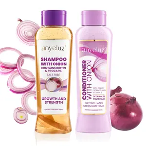 ANYELUZ Duo Onion Shampoo and Conditioner with Onion Extract and Vitamin E, Cleanses and Reduces Oiliness, For all Hair Types