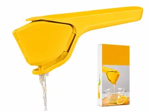 Manual Lemon Squeezer - Foldable Handheld Citrus Juicer, Easy-Press Extractor for Lime & Orange Juice, Space-Saving BPA-Free Kitchen Utensil (Yellow)