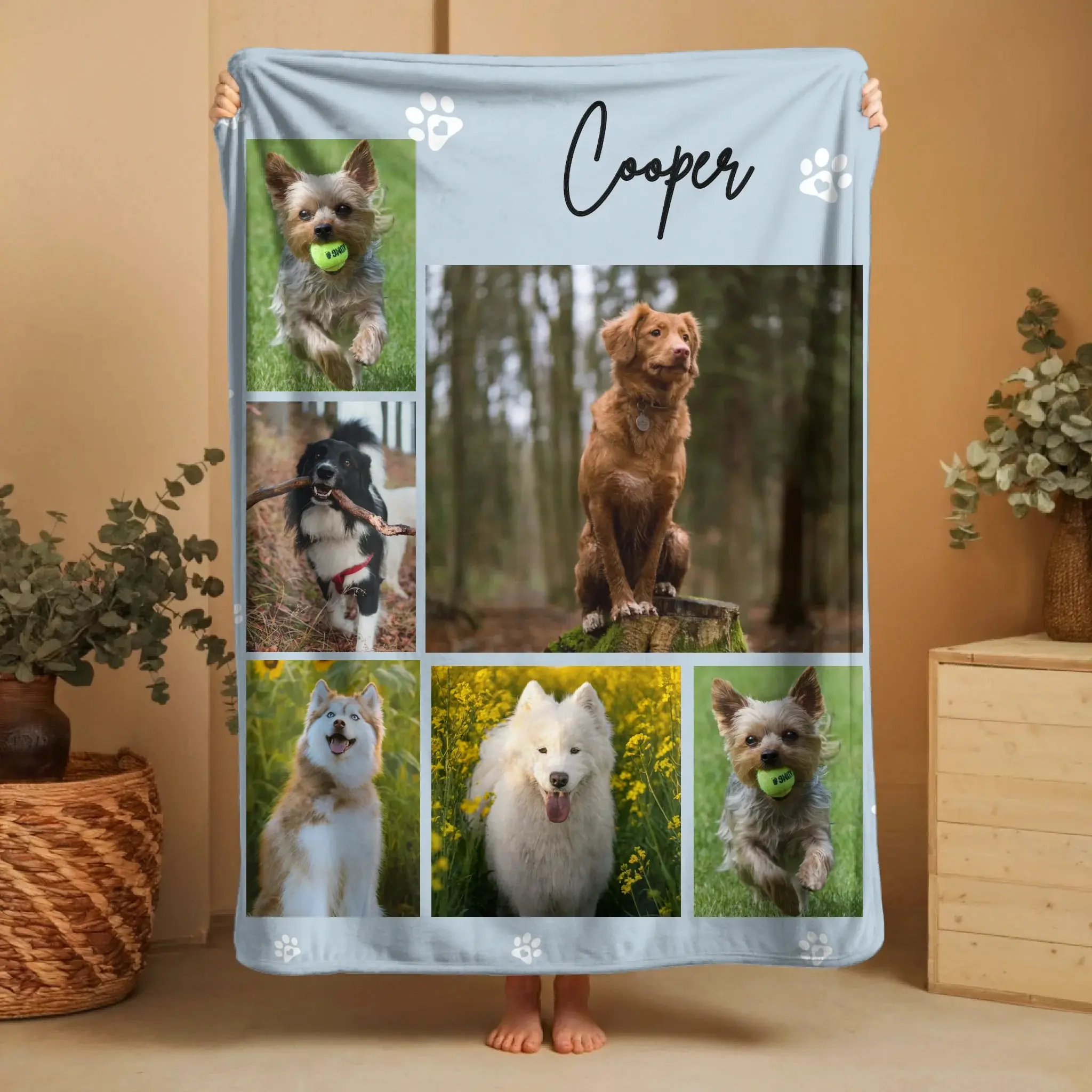 Collage Pet Photo Blanket | Custom Sherpa & Woven Blanket – Pawsonalize