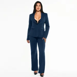 ​​Popilush Sculpting Tailored Blazer - Women's Fitted Single-Breasted Suit Jacket with Back Slit​ Matching Elegant