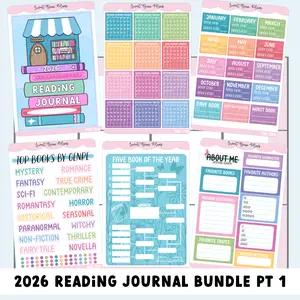 2026 Reading Journal Bundle Part 1 (6 Pages)
