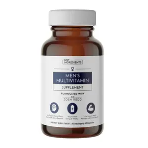 Just Ingredients Men's Multivitamin Supplement with 40+ Nutrients for Energy Immunity Focus Performance & Recovery 30 Day Supply 90 Capsules