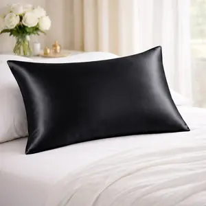 HTA 100% Pure Mulberry Silk Pillowcase with Zipper - Double-Sided Natural Silk Pillow Cover for Hair & Skin Care| Soft Smooth Anti-Frizz Beauty Sleep Pillowcase| Luxury Gift Idea