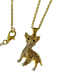 Sparkling Rhinestone Chihuahua Pendant Necklace 3-Styles - Elegant Pet Dog Jewelry for Dog Lovers