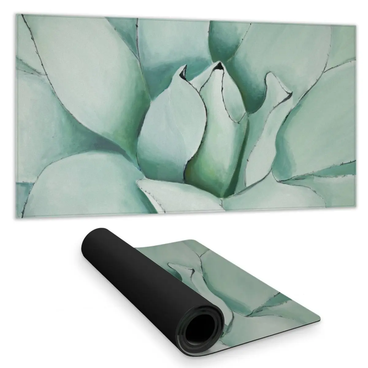 360 Stand Contemporary Green Succulent Closeup Floral Decorative Rug Mat - 16x32 in, Water Repellent Home Decor Rug, Durable