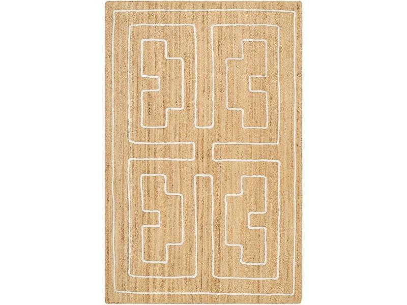 Livabliss UCI2302-23 Non-Customised 2' x 3' Scandinavian Tan Geometric Luci Modern Handwoven Natural Jute Indoor Home Decor Rug, Textured Design Area Rug, Ideal for Living Room, Bedroom
