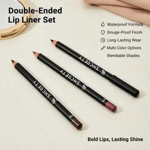 SHCOETY Double-Ended Lip Liner-Lip Combo, Matte Beauty Product for Makeup Enthusiasts, Lightweight, Waterproof, Smudge-Proof, Long-Lasting, Blendable Natural Nude & Bold Shades, Blend-Ready Lipliner