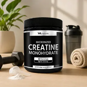 Micronized Creatine Monohydrate Powder, 5g Per Serving, 300g (10.5oz), 60 Servings, 200 Mesh Pure Powder, Unflavored