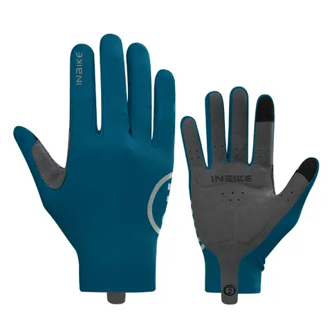 INBIKE Full Finger Cycling Gloves for Men & Women, 3mm SBR Cushioned Palm Anti-Slip Touchscreen, Windproof UPF 50+ Anti-Odour Quick Dry Breathable for MTB Road Gravel Cycling & Commuting