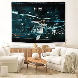 Real Madrid CF Tapestry Wall Hanging, Soccer Team Champions League Themed Wall Tapestry, Sports Fan Room Decor, Dorm Bedroom Living Room Wall Art Decoration, Perfect Gift for Football Fans