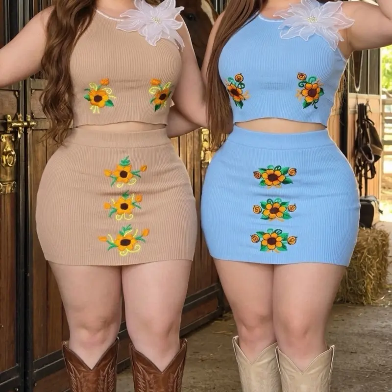 Set falda y blusa girasol