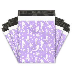 12x15" Purple Mermaids Designer Poly Mailers Shipping Envelopes Premium Printed Bags