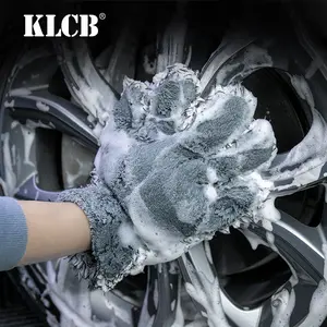 Dual-Sided Car Wash Mitt - Premium Coral Fleece & Microfiber Car Wash Glove, Ultra Absorbent, Scratch-Free & Lint-Free Detailing Tool for Auto Cleaning