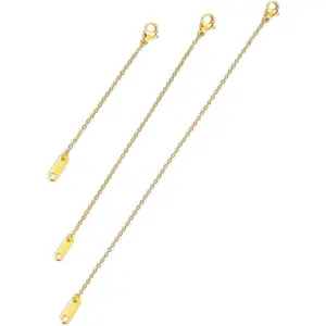 Necklace Extenders Delicate Necklace Extender Chain Set for Women 3 Piece Set, Extensions, 4", 6" Inches Hypoallergenic in Gold, Rose Gold, or Silver