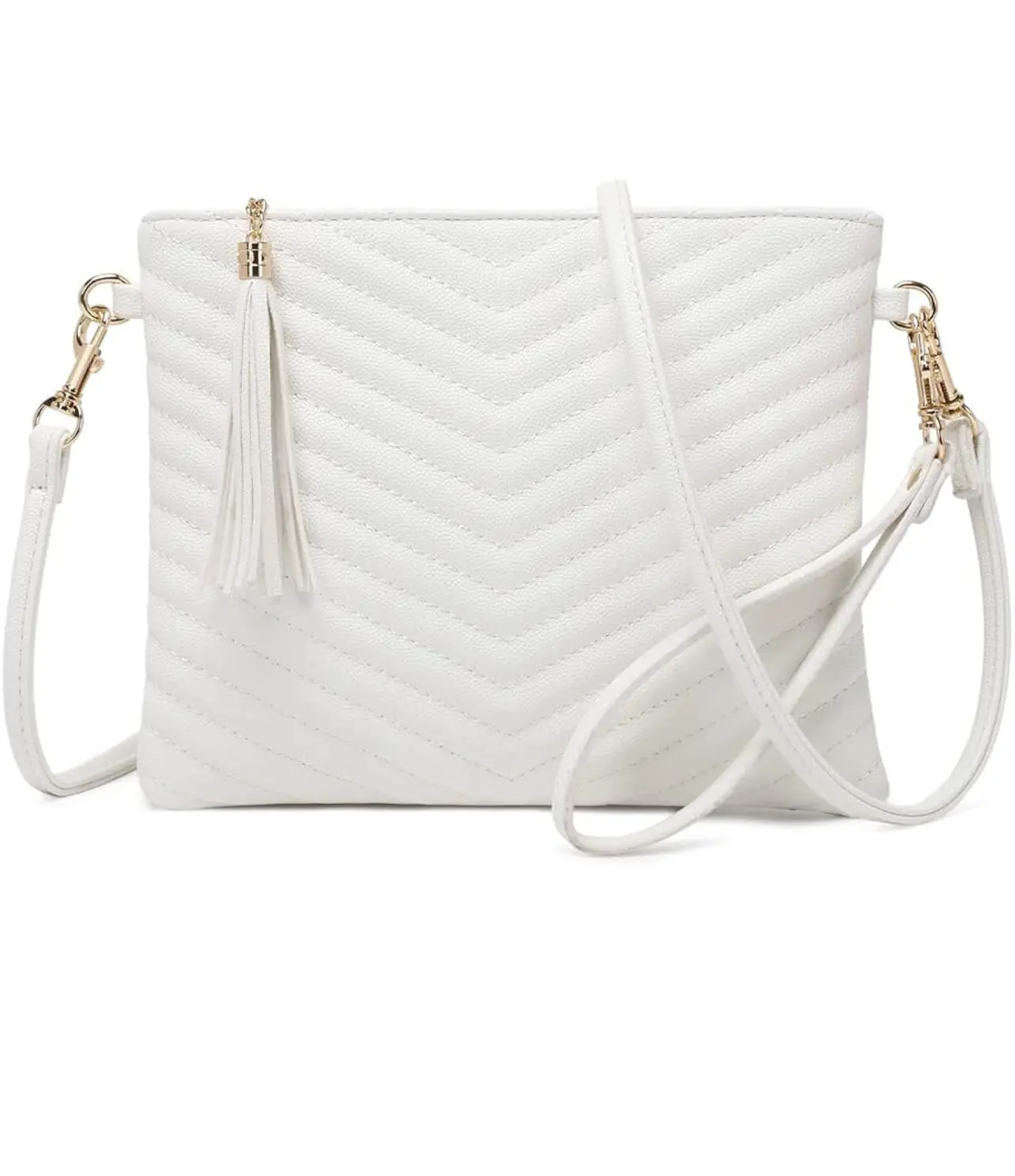 White Wristlet & Crossbody - Comfortable Design for Everyday Use