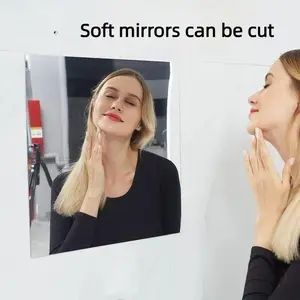 Self-Adhesive Mirror Sticker with Back Tape, 20x40 Inches, Soft Glass Mirror, DIY/glass Door Use, Home Full Body Mirror, Instagram Style Bedroom Reflective Film, Home Decor