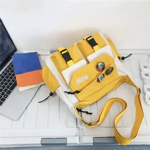 Preppy Casual Nylon Crossbody Bag For Men Women Teen Messenger Bag, Student Commuter Single Shoulder Bag For Travel Daily Use