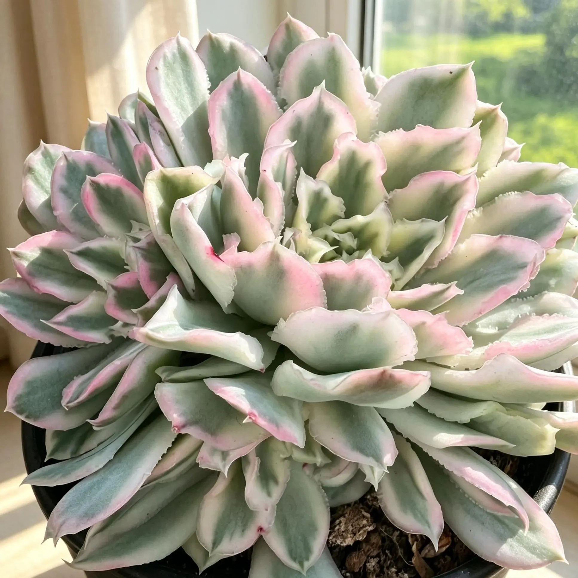 Echeveria ‘Purple Butterfly’ Variegata Live Succulent Cluster 5–6 in – Rare Variegated Succulent, Bare Root (No Pot), Colorful Rosette Succulent, Easy Care, Indoor Plant, Home & Garden Decor, Plant Lover Gift