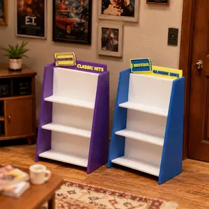 Miniature 1:12 Scale VHS shelf