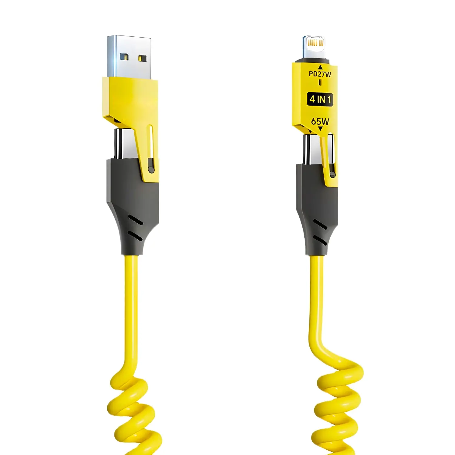 65w Fast High Efficiency Charger, Type C Charging 4-In-1 USB-C Cable, Compatible with iPhone & Samsung, Portable Travel Accessory, Ideal for Daily Use