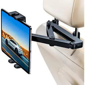 Tablet Holder for  Headrest [3 in 1 Sturdy upgrade Extension Arm] Adjustable iPad  Mount for BackSeat, Road Trip Essentials for ,  Accessories for Women Interior for 4.7-12.9" Tablets