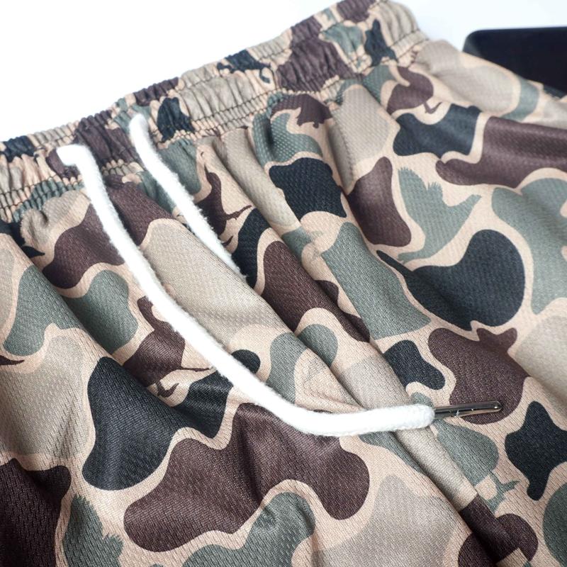 Pack 3 Duck Hunting Camo Shorts - 5 Inch Inseam Camo Mesh Design for Men & Women Ideal Gym Wear & Gifts Breathable & Comfortable