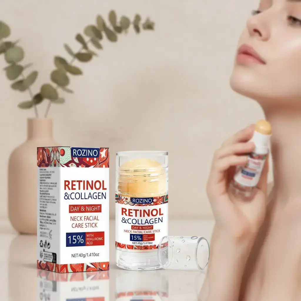 Retinol and Collagen Neck Care Stick, Deep-Moisturizing Nourishing Neck Cream for Women and Men with Dry and Sensitive Skin, Night Neck Care Product