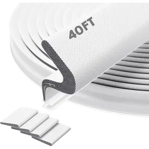 40FT Door Weather Stripping Door Seal - Kerf Front Exterior Door Weather Stripping for Door Frame Soundproofing Door Insulation Strip (with 4 Door Corner Seals)
