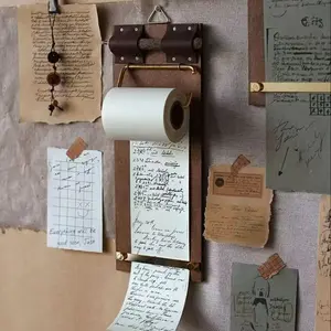 Retro Kraft Roll Paper Hand Account Note Book Tear Non-sticky Blank Book Notebook Note Roll