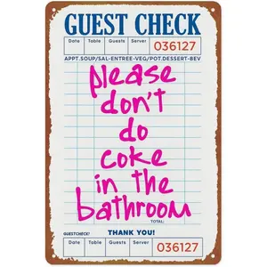 please dont do coke Posters Aluminum Metal Sign 8x12 Inch For Living Room Bedroom Bathroom Decoration