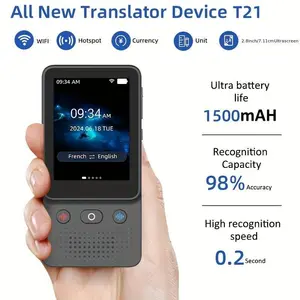 Portable language translation device, supporting real-time voice translation in 138 languages, with high-definition touch screen, offline and photo functions, suitable for travel, learning and business, is a gift for students