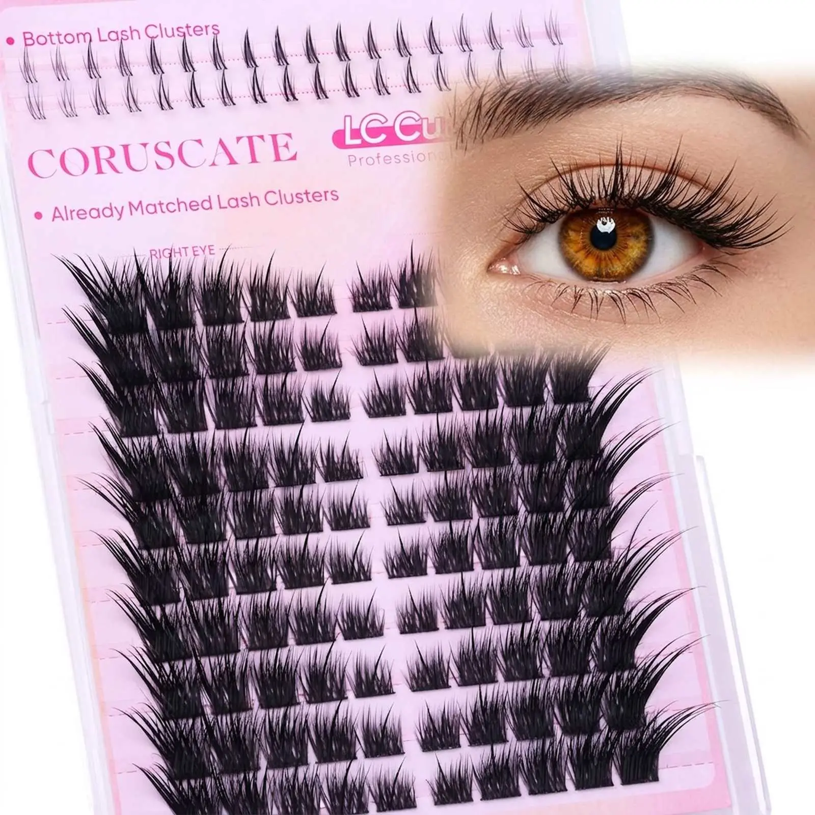 Fox Eyes Spiky Eyelash Clusters LC Curved DIY Left and Right Eyelashes