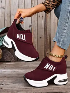 New Women's Height Increasing Shoes, Thick Air Cushion Casual Sports Sneakers, Versatile Elastic Wedge Dad Shoes, All Seasons, Thick Sole Sneakers